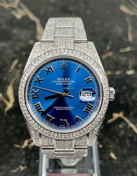 rolex datejust 41 iced out vvs|iced out Rolex for sale.